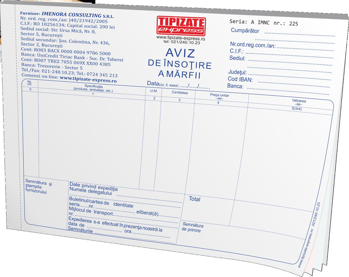 A5 Goods Dispatch Note – code 14-3-6/A- pad of 150 sheets (50 sheets x 3 sets)